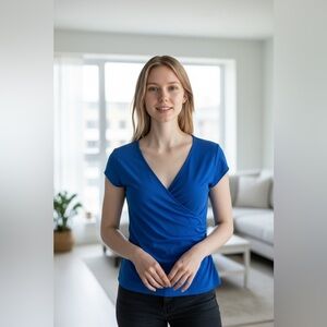 Laundry- Medium- Blue Top- Rayon Spandex- Sale